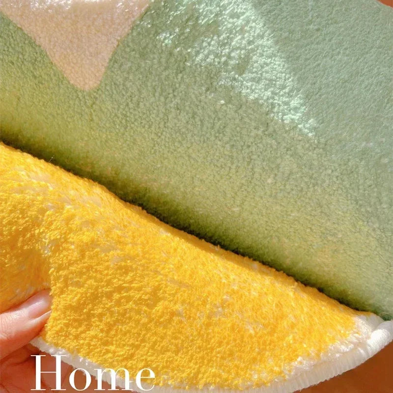 Round Carpet Rainbow Lollipop Fluffy Rug for Living Room