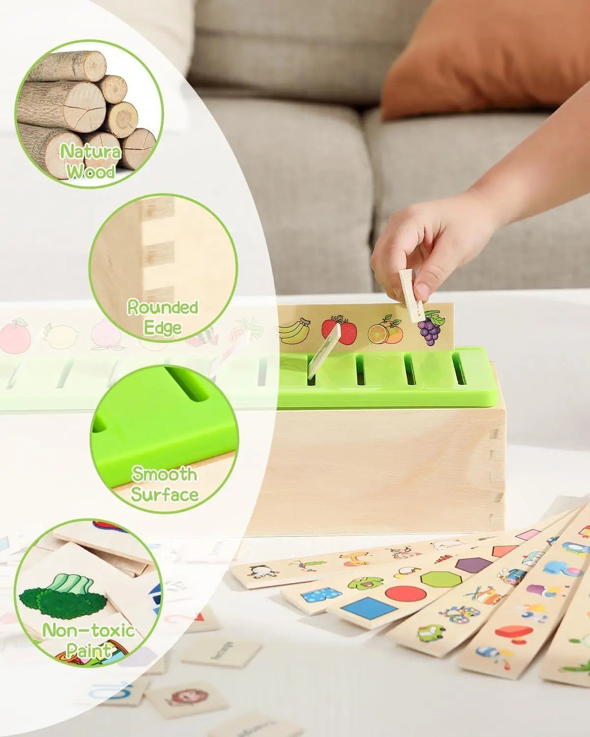 Wooden Montessori Sorting Toys For Preschool Learning Box