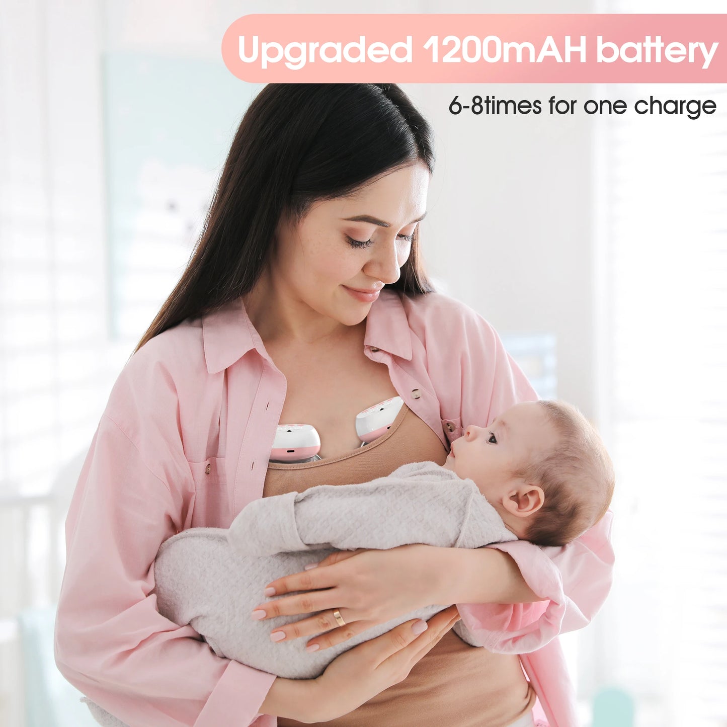 2 Pcs Electric Wearable Breast Pump USB Rechargeable Silent Milk Extractor Automatic Milker for Comfortable Breastfeeding