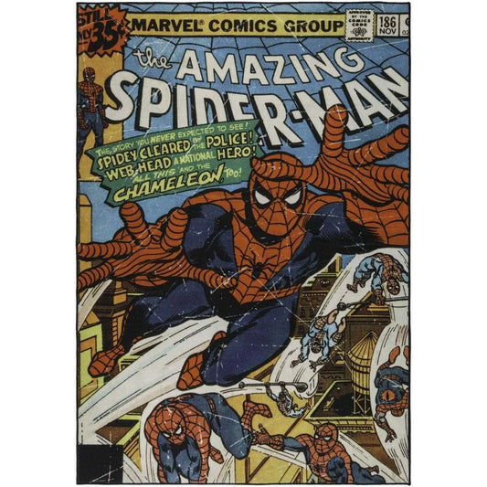 Marvel Spiderman Indoor Area Rug 4x6 Non Slip For Kids