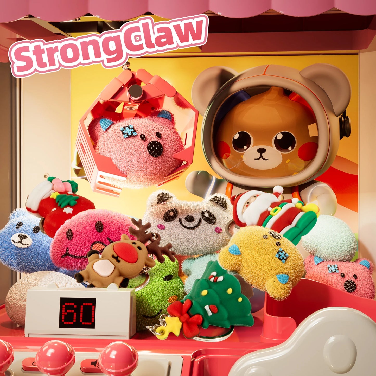 Doll Machine Claw Toy Interactive Coin Play Game Mini Clip Doll Machine for Kids Birthday Gift
