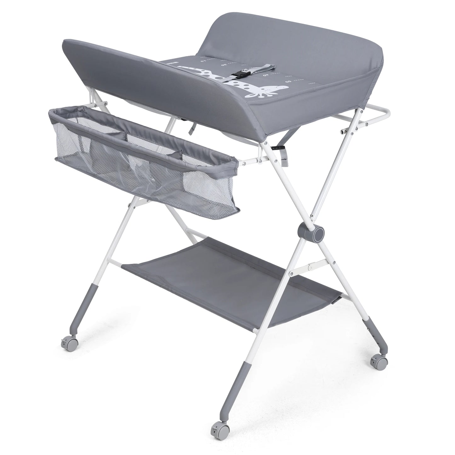 Portable Baby Changing Table With Wheels Foldable Changing Station Waterproof Height Adjustable Changing Table