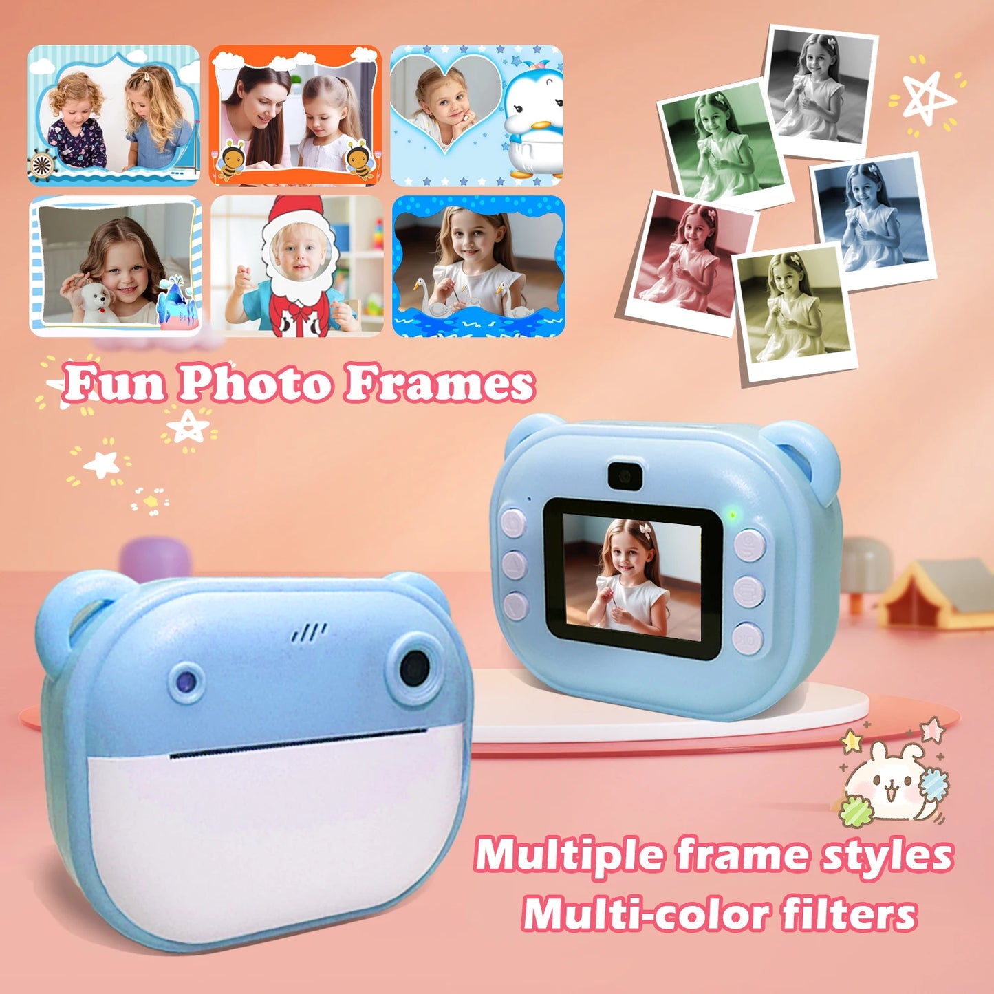 Kids Camera Toys for Girls and Boys Age 3 to 12 Digital Toddler Camera for 3 to 8 Years Old Birthday Gifts 1080 Video