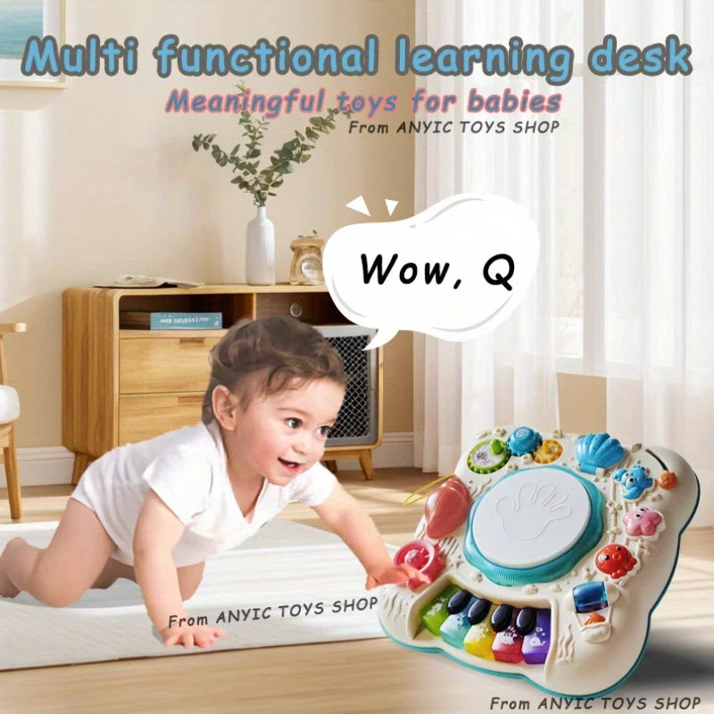 Child Activity Table Musical Instrument Game Educational Learning Toy Multi Functional Activity Center With Accessories
