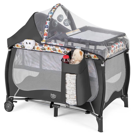 4 In 1 Pack And Play Baby Playard With Bassinet And Canopy