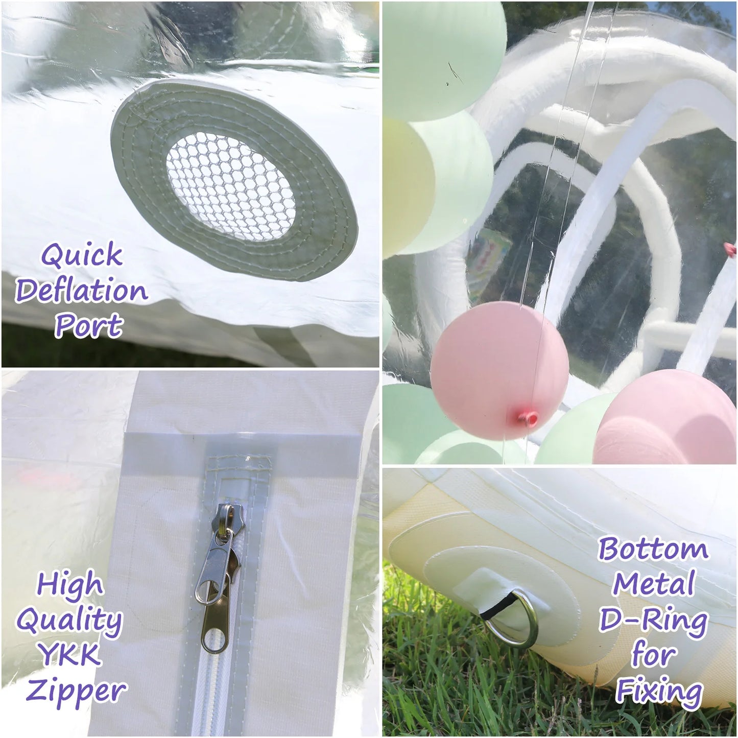Inflatable 3M 10FT PVC Bubble House Toy for Children Outdoor Commercial Castle with 1100W Air Blower and 100 Balloons