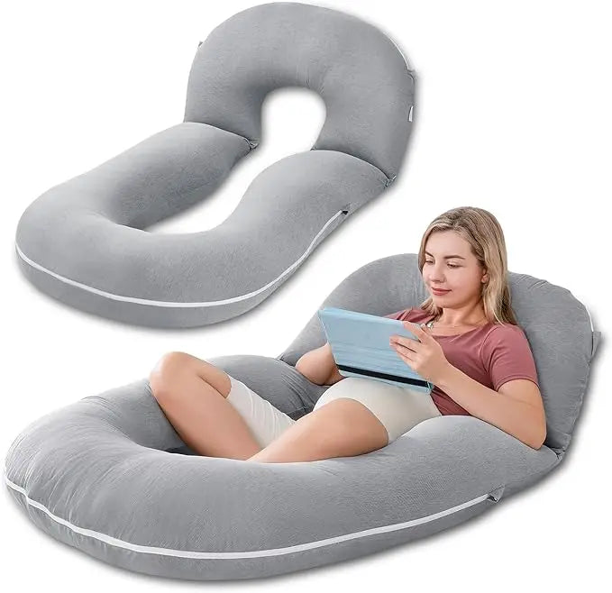 Pregnancy Pillow Detachable Body Pillow Cooling Tencel Grey