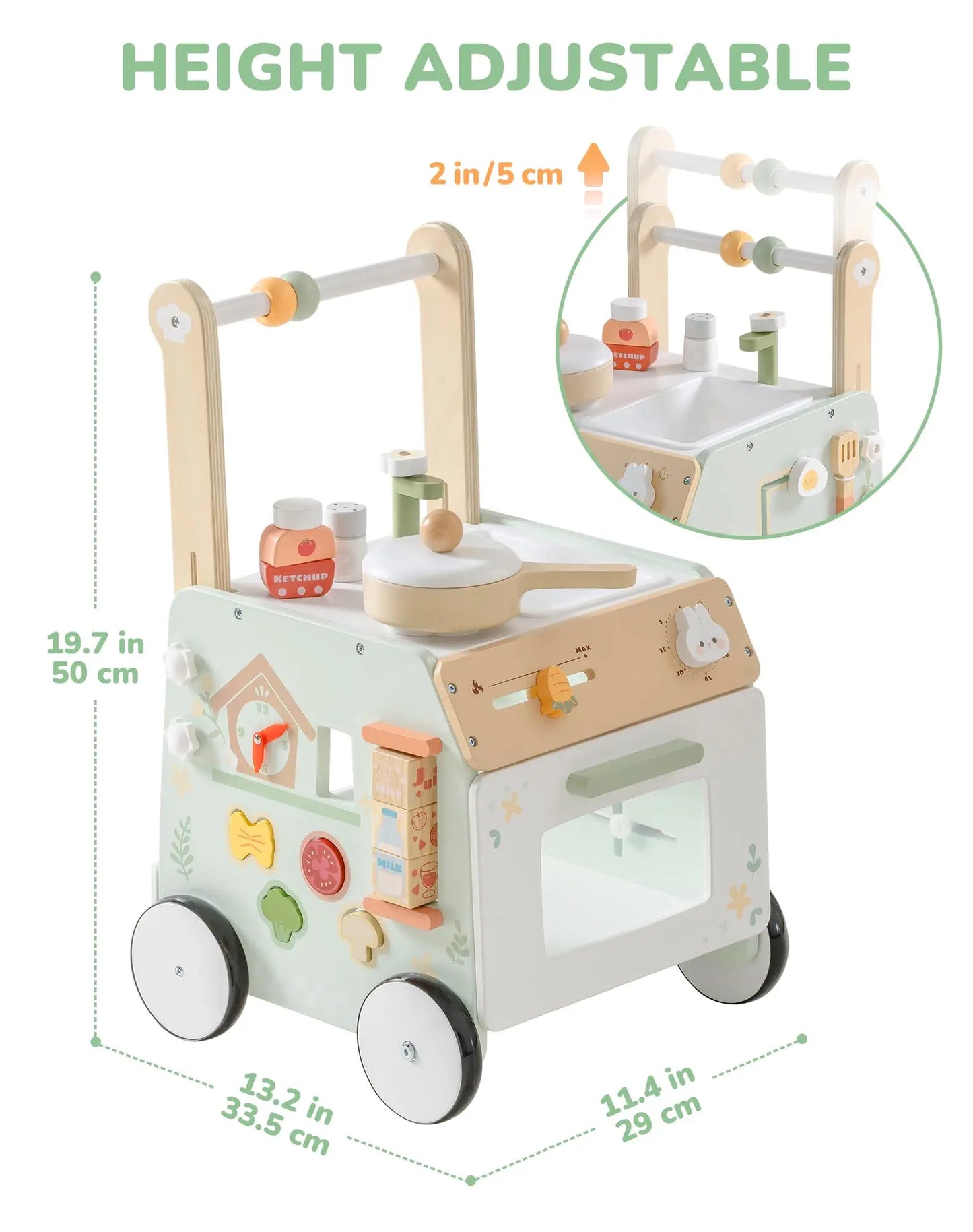 Robud Wooden Push Walker Montessori For 1 Year Olds