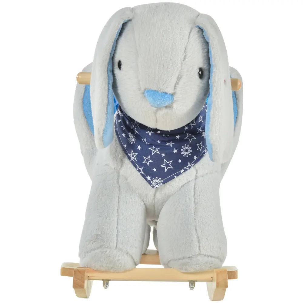 Kids Ride On Rocking Horse Toy Bunny Rocker with Fun Play Music and Soft Plush Fabric for Children 18 to 36 Months