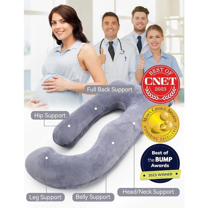 Pregnancy Pillows for Sleeping U Shaped Full Body Maternity Pillow with Removable Cover Support for Back Legs Belly and Hips for Pregnant Women