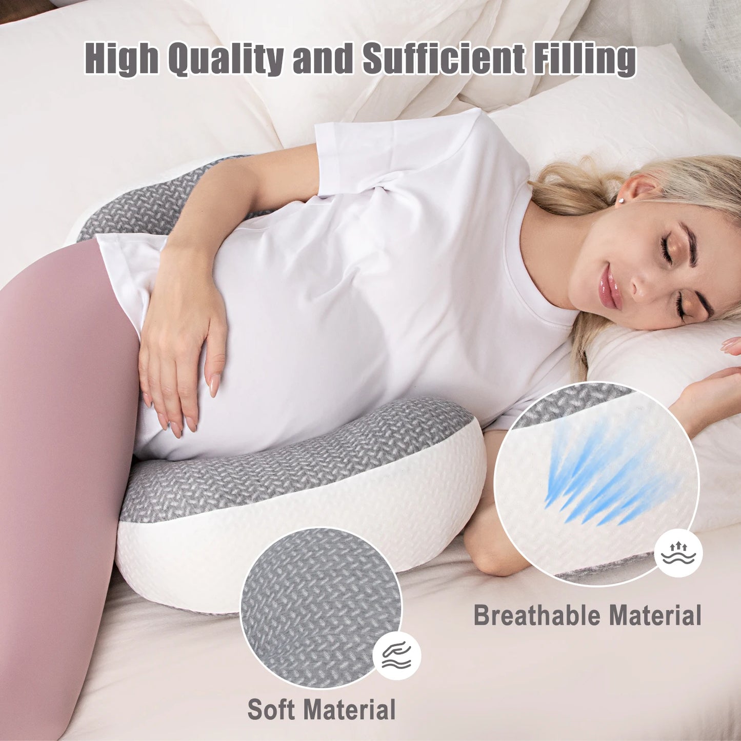 Pregnancy Pillow for Side Sleeping Waist Support for Pregnant Women