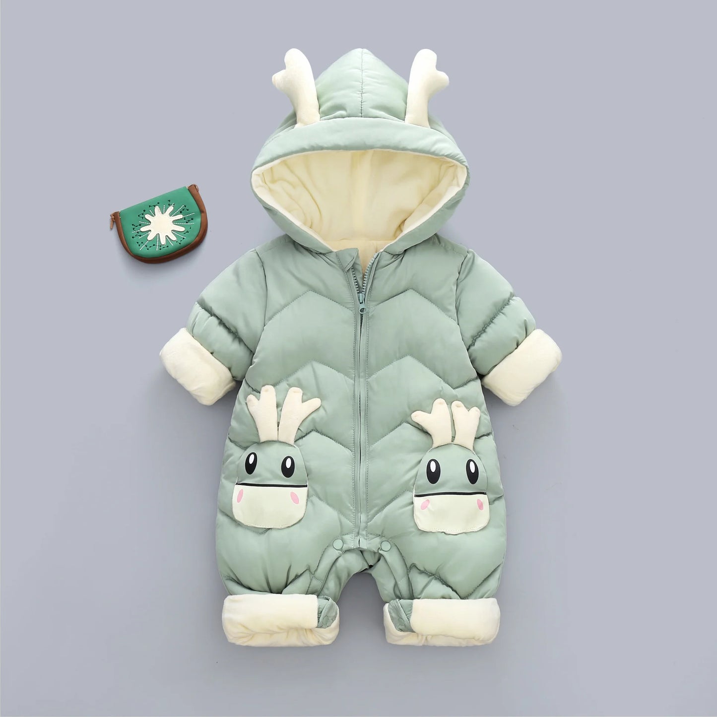 Newborn Warm Winter Baby Hooded Romper Jumpsuit Thick Unisex Snowsuit