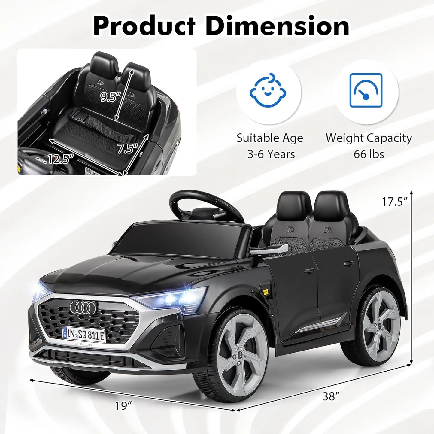 Licensed INFANS Ride On Car Battery Powered Vehicle Remote