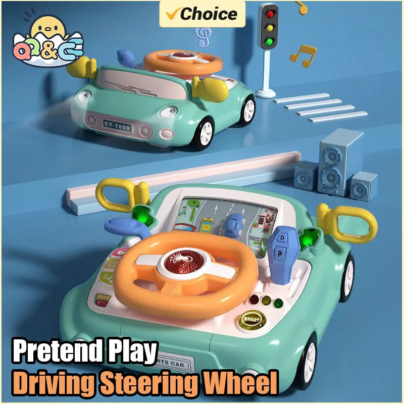 Baby Musical Steering Wheel Toy for Pretend Driving Play
