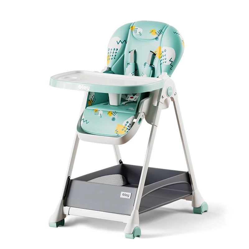 Multifunctional Foldable Baby High Chair Adjustable Height Feeding Chair Toddler Play Chair