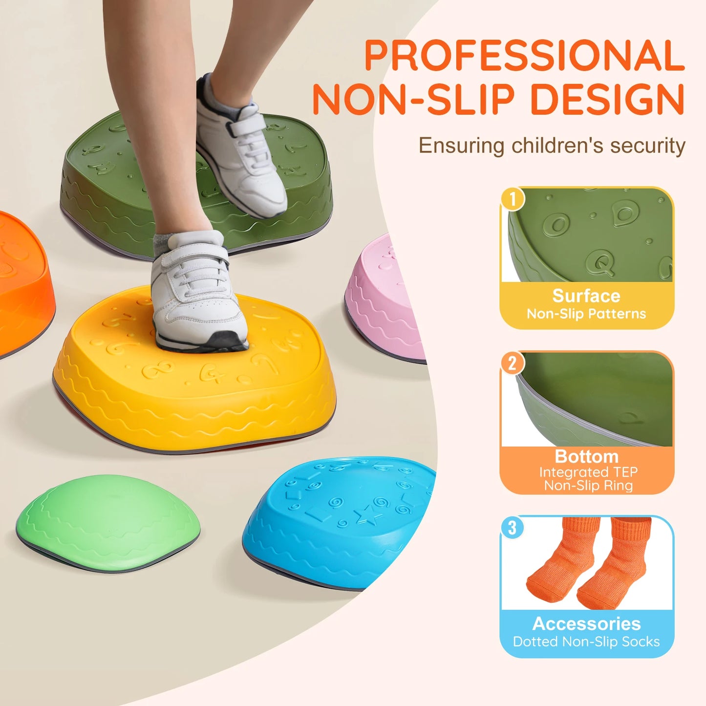 SucceBuy Balance Stepping Stones Kids Indoor Outdoor Play