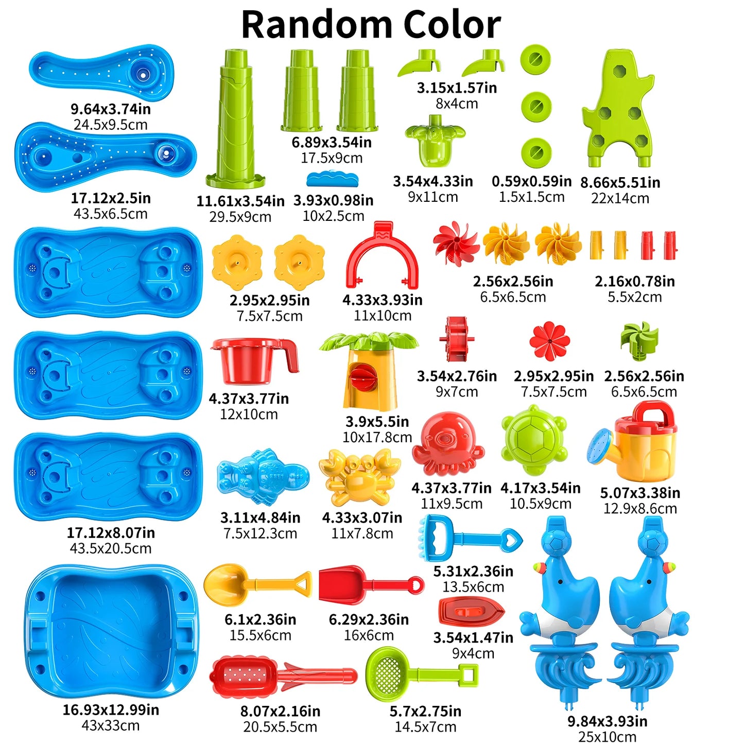 TEMI 5 Layer Sand And Water Table Outdoor Toy For Kids Beach Play