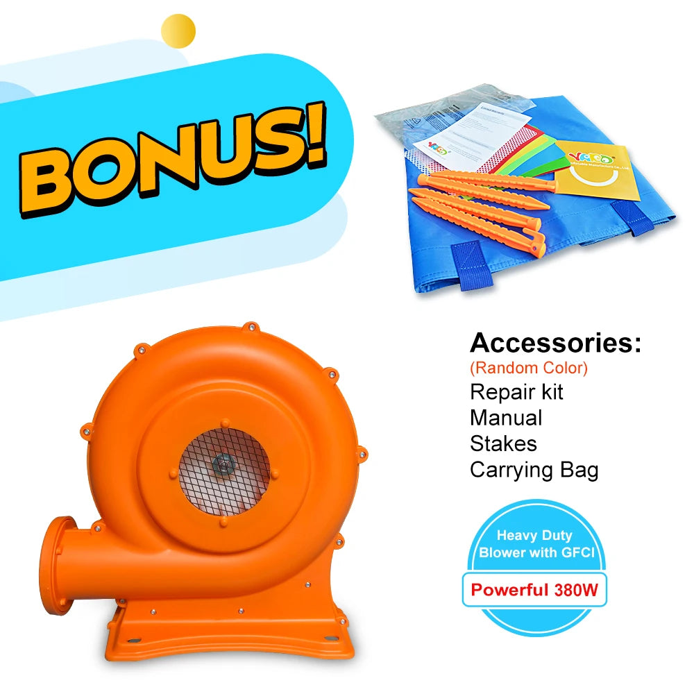 Yard Inflatable Jumping Castle With Blower 3.6x2.7x2.4 Meter Bounce House For Kids With Slide 21KG Global Shipping