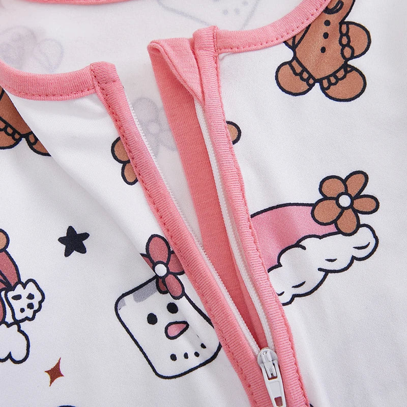 Santa Claus Print Long Sleeve Baby Romper Christmas Outfit