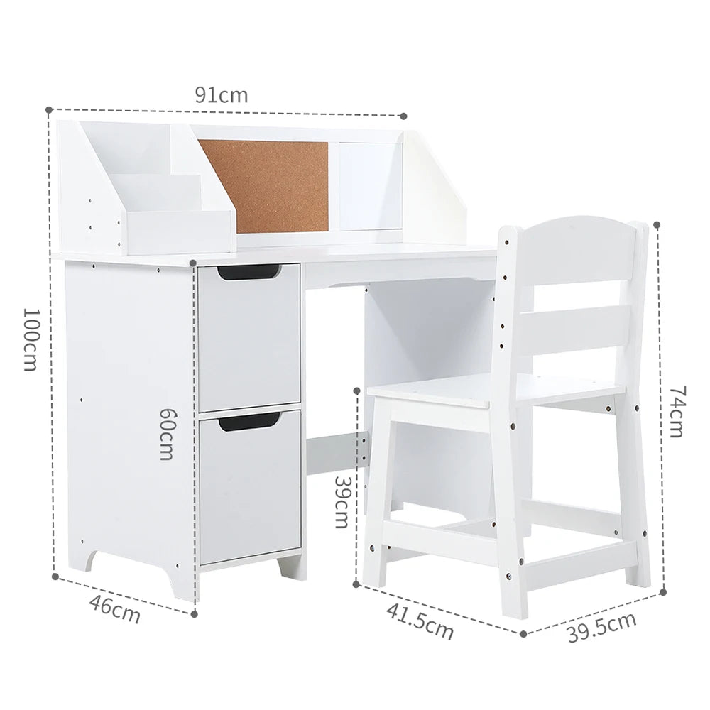 Kids Study Desk and Chair Set with Storage Ages 3 to 8