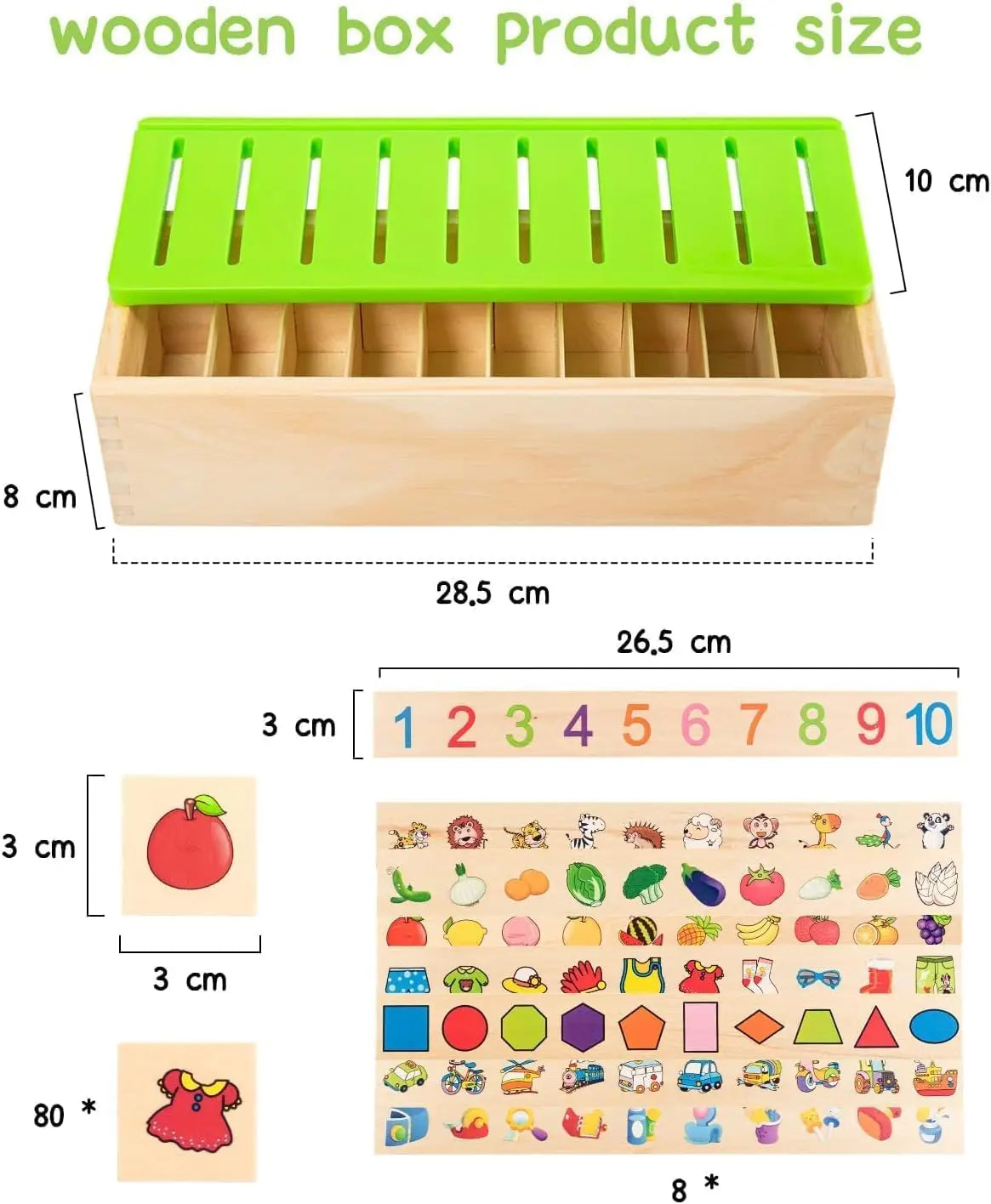 Wooden Montessori Sorting Toys For Preschool Learning Box