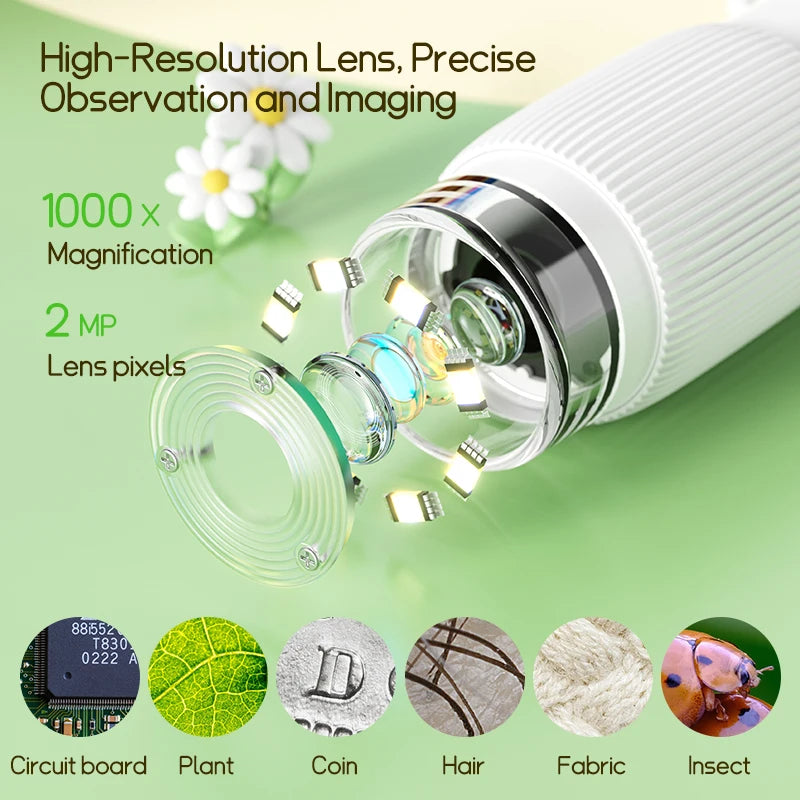 Mini Microscope 1000X Kids Science Outdoor Observation