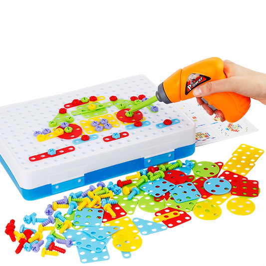 Kids Electric Drill Puzzle Toy Set Disassembly And Assembly