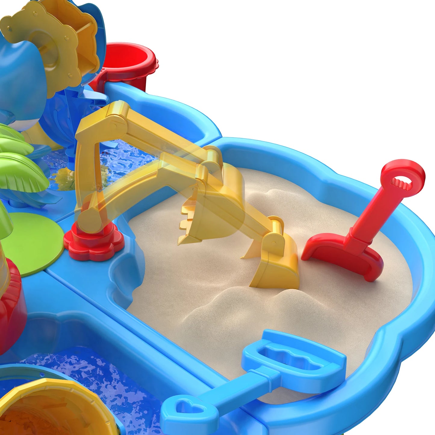 4 In 1 Sand Water Table Sandbox Table with Beach Sand Water Toy Kids Activity Play Table Summer Outdoor Toys for Boys Girls