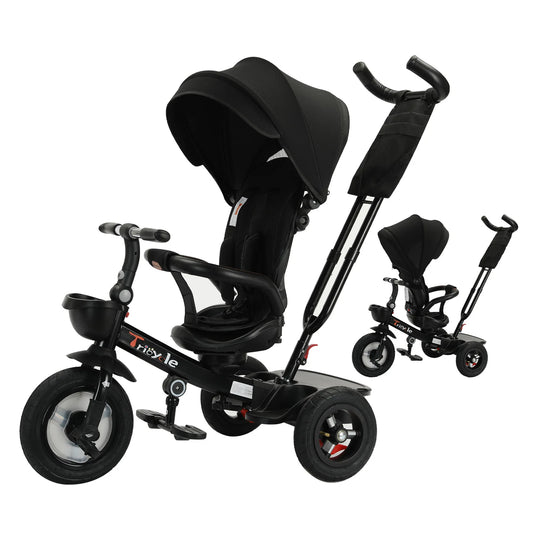 Baby Stroller Tricycle Ride Bike 5 In 1 Adjustable Canopy