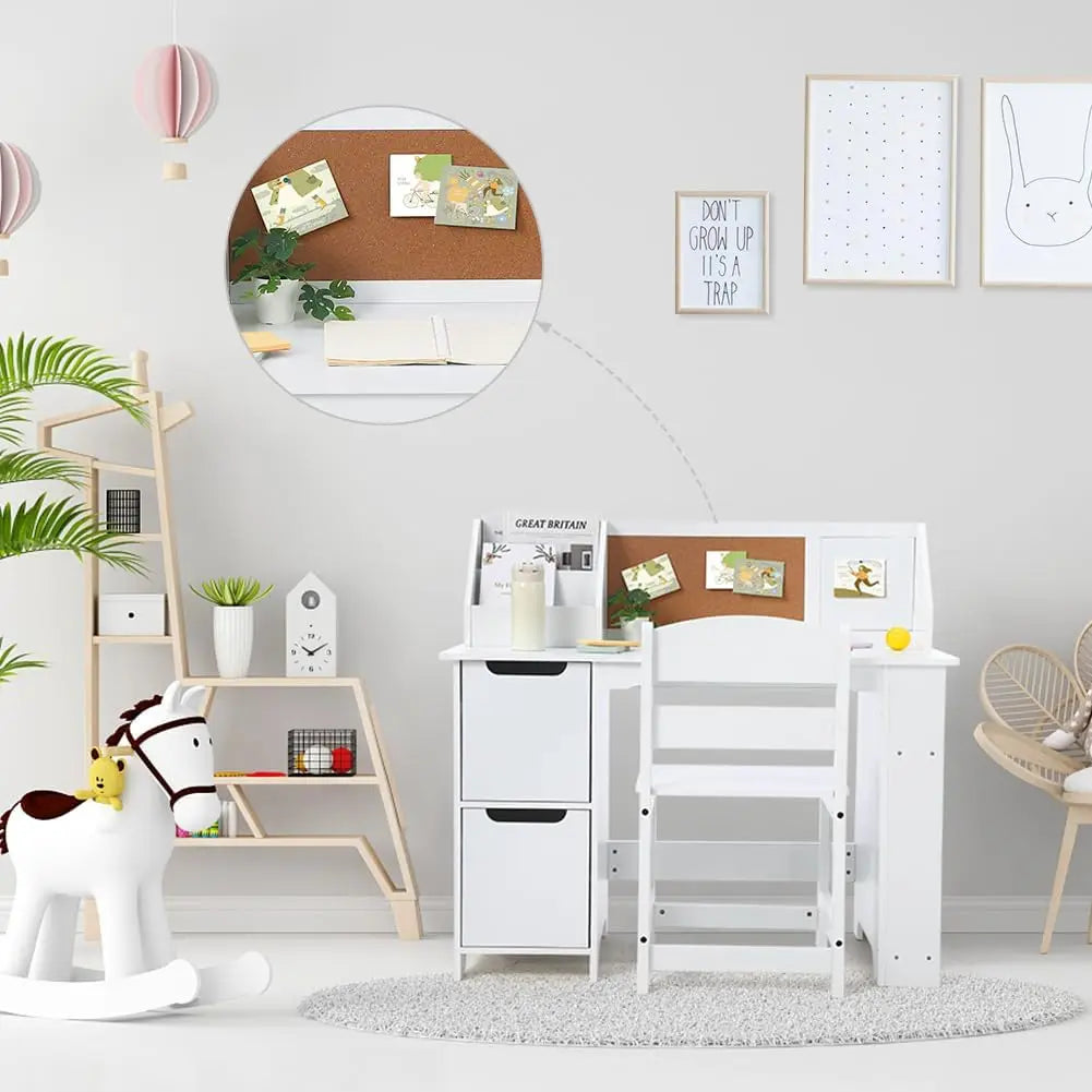 Kids Study Desk and Chair Set with Storage Ages 3 to 8