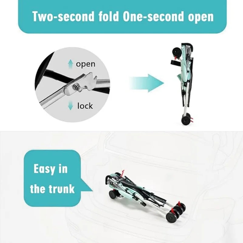 Ultra Light Travel Stroller Newborn To Toddler One Hand Fold