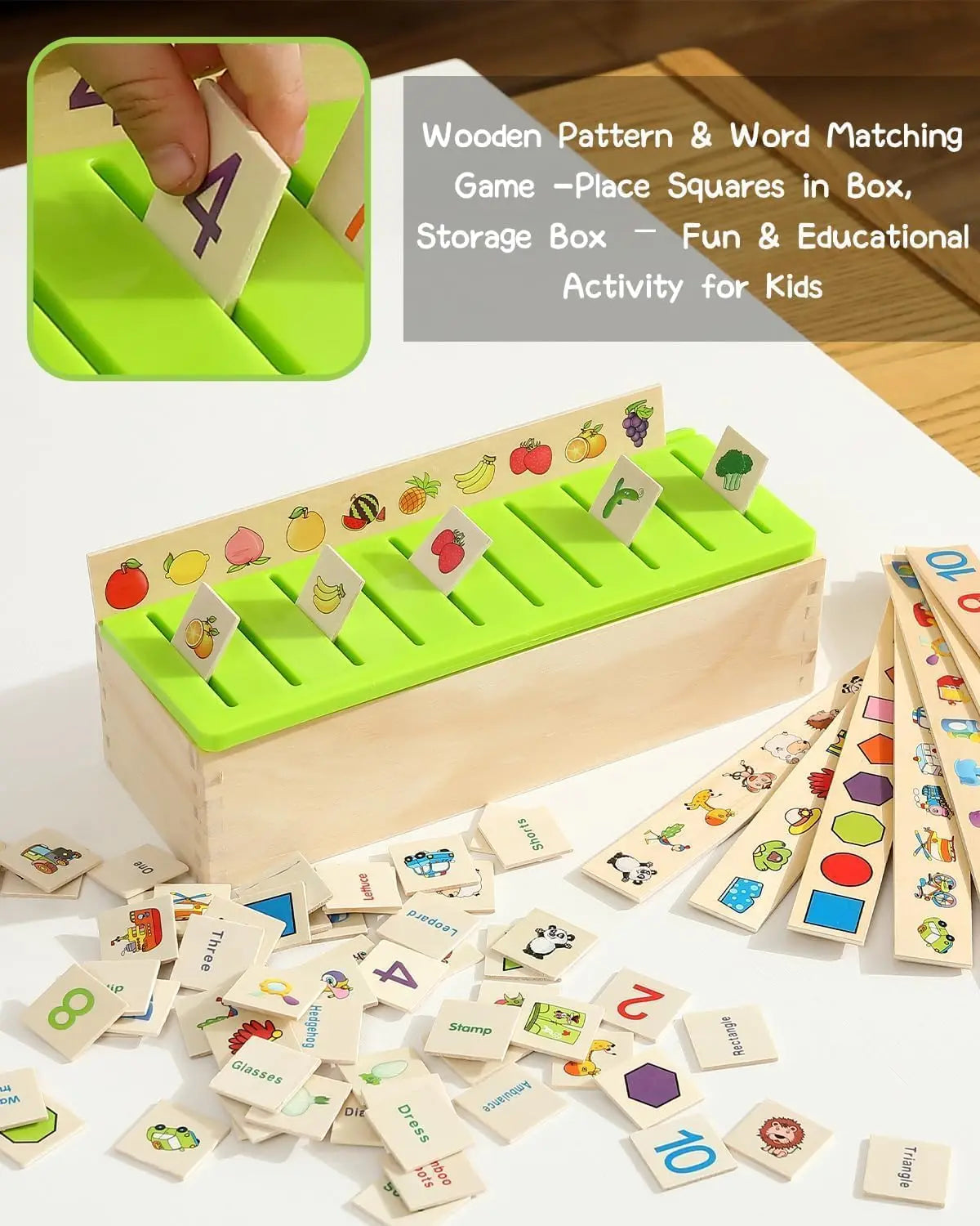 Wooden Montessori Sorting Toys For Preschool Learning Box