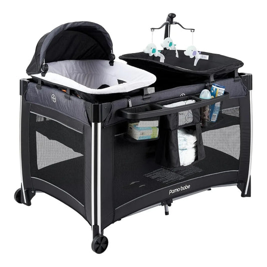 4 in 1 Baby Playard Bassinet Changing Table Portable Crib