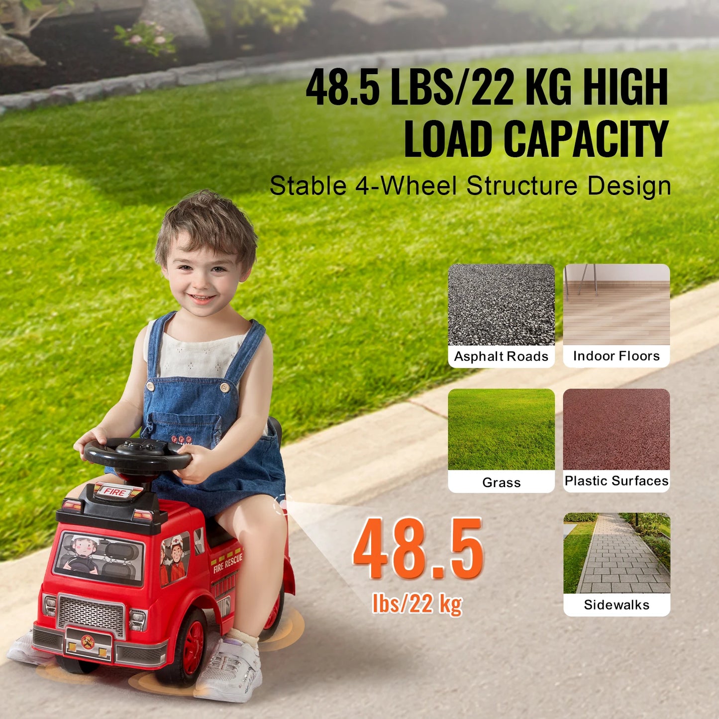 VEVOR Ride On Push Car for Kids with Music Steering Wheel and Under Seat Storage for Toddlers Ages 1 to 3
