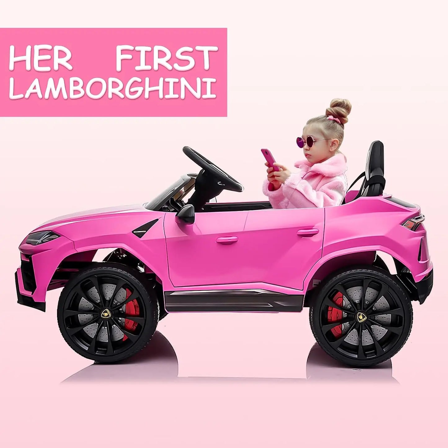 Electric Car for Kids 12V Licensed Ride On Car with Remote Control Max Speed 2.5Mph LED Lights Music Player Lockable Doors