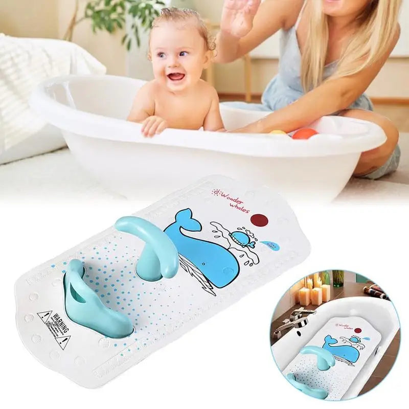 Baby Bath Mat With Shower Seat Bathtub Cushion Back Support Non Slip Safety Comfortable Bathroom Chair