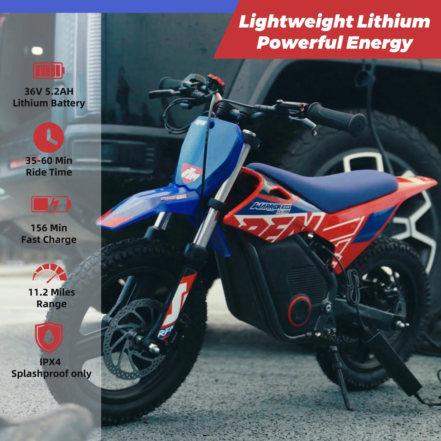 RFN Warrior Kids E500 Electric Dirt Bike 36V 400W Off Road