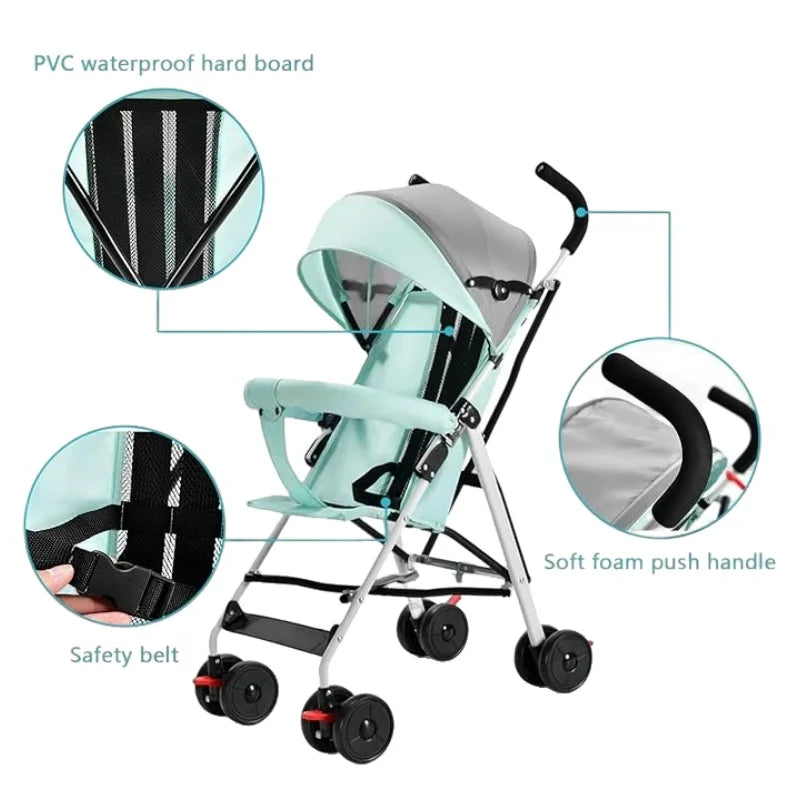 Ultra Light Travel Stroller Newborn To Toddler One Hand Fold