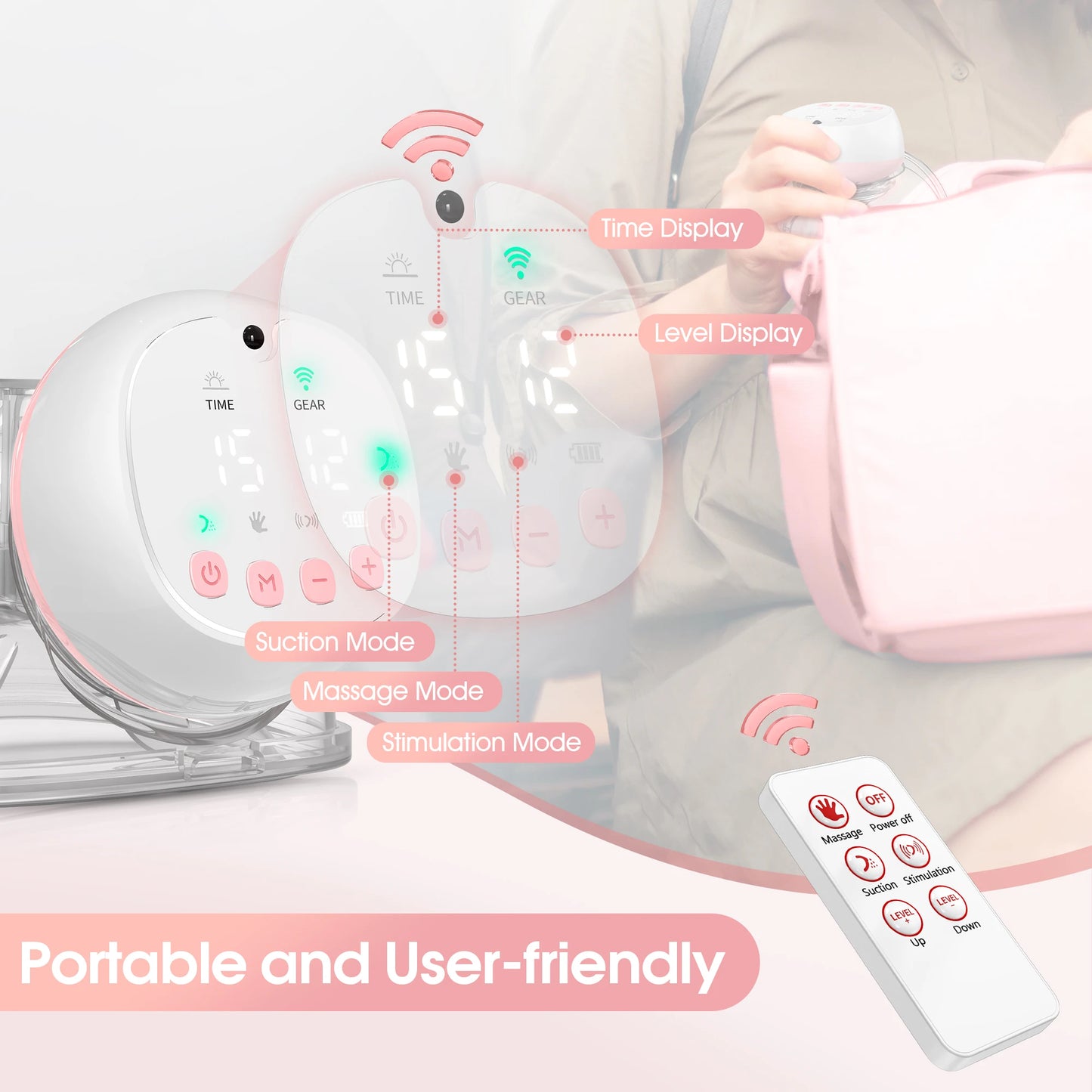 2 Pcs Electric Wearable Breast Pump USB Rechargeable Silent Milk Extractor Automatic Milker for Comfortable Breastfeeding