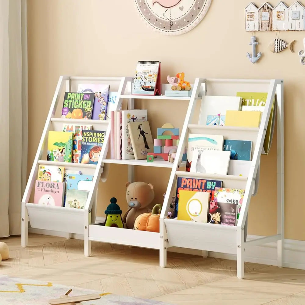 Kids Bookshelf And Toy Organizer 3 Tier Bookshelf For Kids Sturdy Kids Bookcase With Storage Toddler Book Shelf For Kids