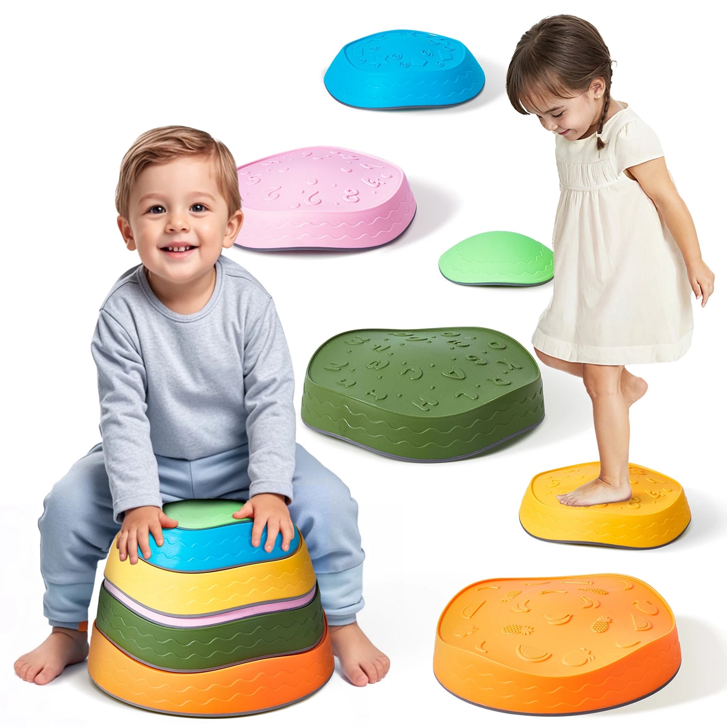 SucceBuy Balance Stepping Stones Kids Indoor Outdoor Play