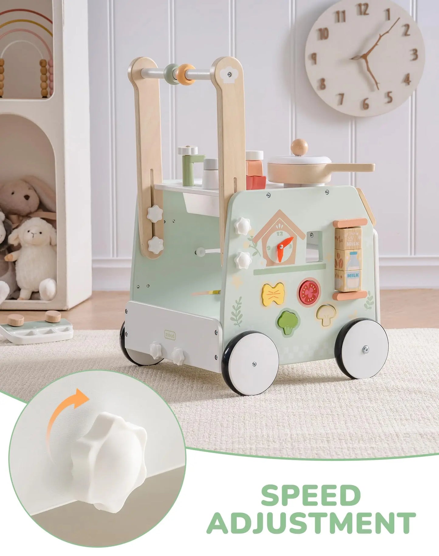 Robud Wooden Push Walker Montessori For 1 Year Olds