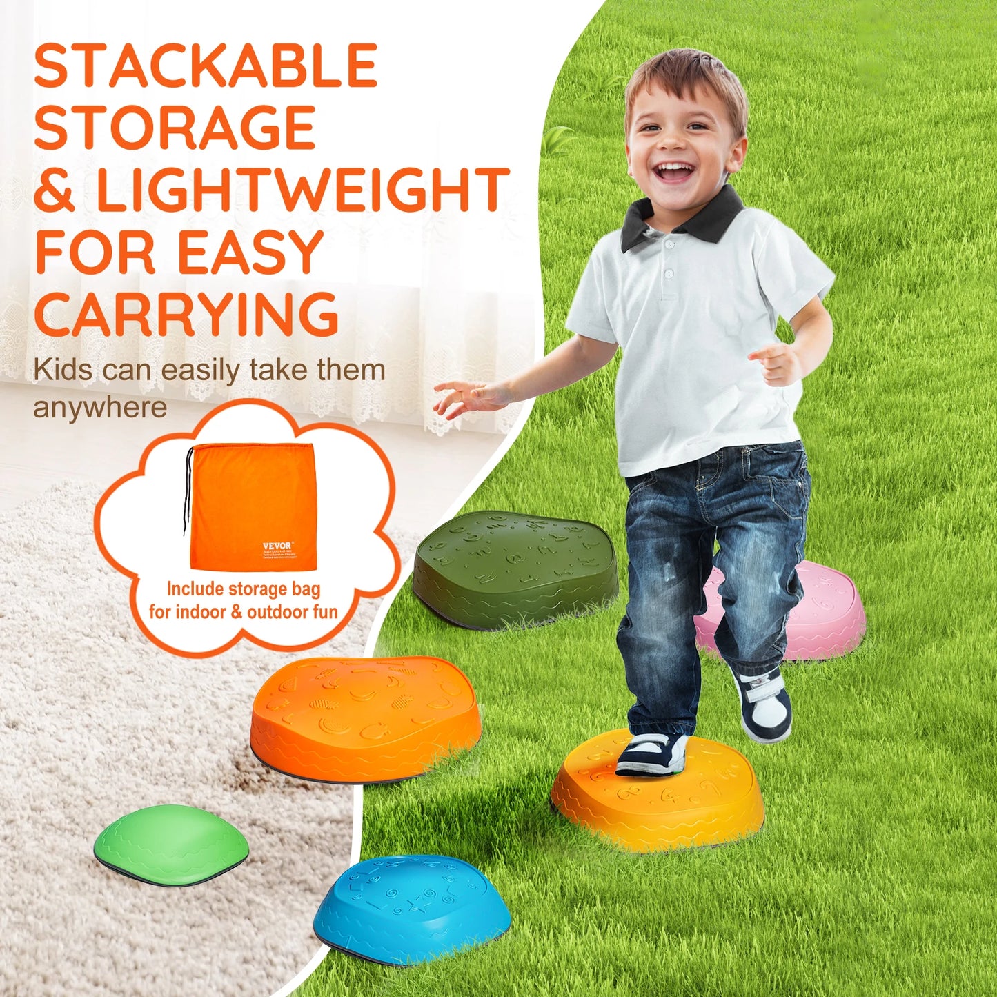 SucceBuy Balance Stepping Stones Kids Indoor Outdoor Play