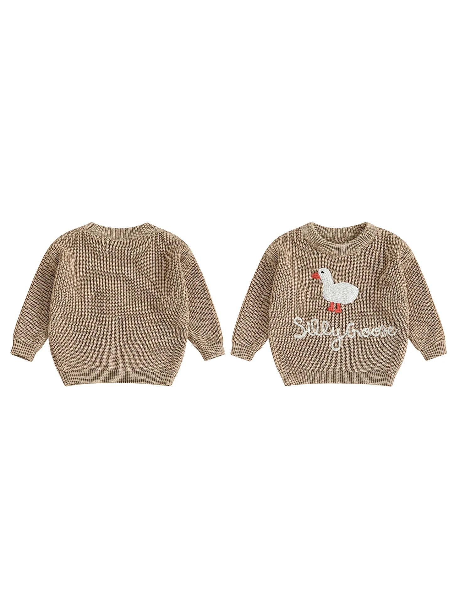Infant Toddler Duck Embroidered Sweater Crewneck Unisex