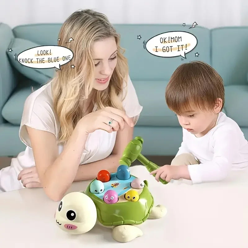 2pc/1pc interactive turtle hammer toys, educational colorful shape sorting game, durable other material construction, suitable f