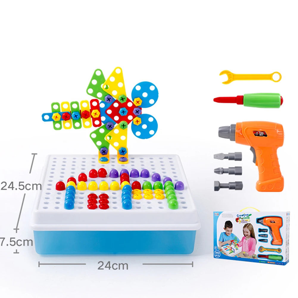 Kids Electric Drill Puzzle Toy Set Disassembly And Assembly
