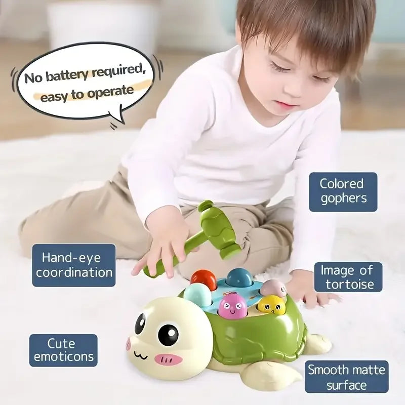 2pc/1pc interactive turtle hammer toys, educational colorful shape sorting game, durable other material construction, suitable f
