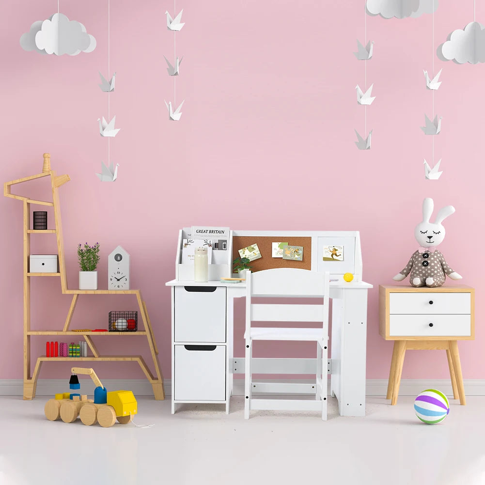 Kids Study Desk and Chair Set with Storage Ages 3 to 8