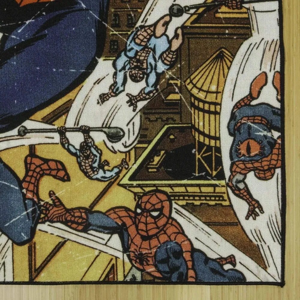 Marvel Spiderman Indoor Area Rug 4x6 Non Slip For Kids