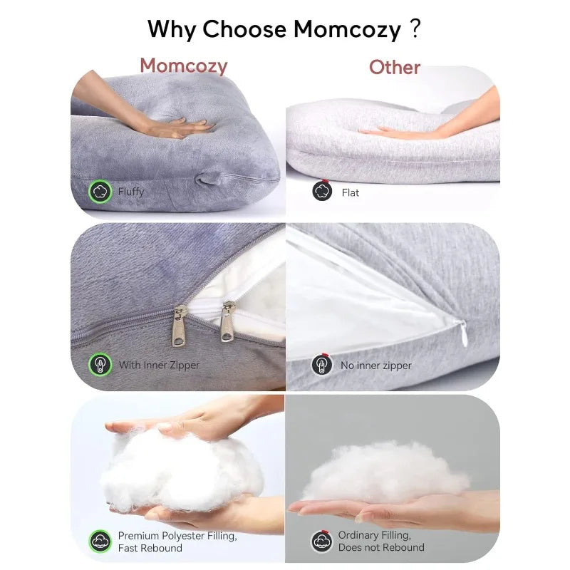 Pregnancy Pillows for Sleeping U Shaped Full Body Maternity Pillow with Removable Cover Support for Back Legs Belly and Hips for Pregnant Women